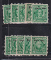 US Revenues #RD235-244 Mint\LH/NH F - VF